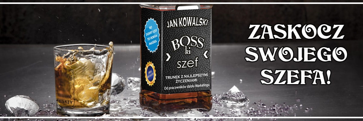 Prezent personalizowany dla szefa - etykieta Jack Daniels z imieniem i z życzeniami