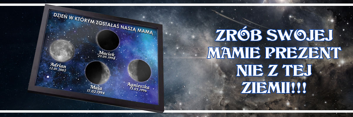 Prezent personalizowany dla Mamy - plakat fazy księżyca w stylowej ramce