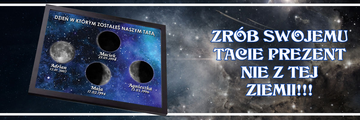 Prezent personalizowany dla Taty - plakat fazy księżyca w stylowej ramce