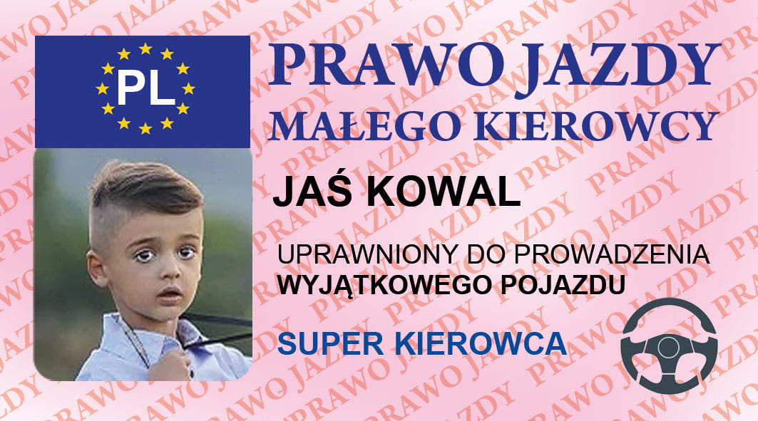 Prawojazdy małego kierocy - prawko dla dzieci